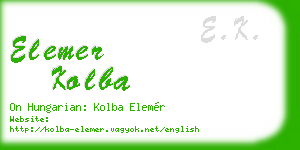 elemer kolba business card