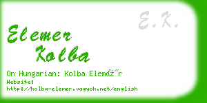 elemer kolba business card